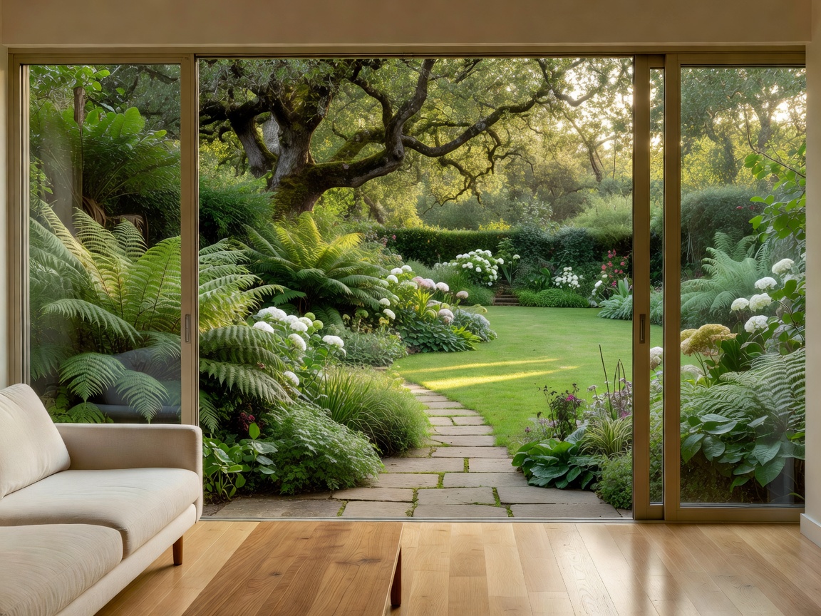 Ground floor Garden Room opening to a lush exterior