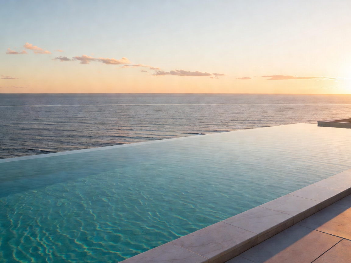 Infinity pool blending seamlessly with the ocean horizon