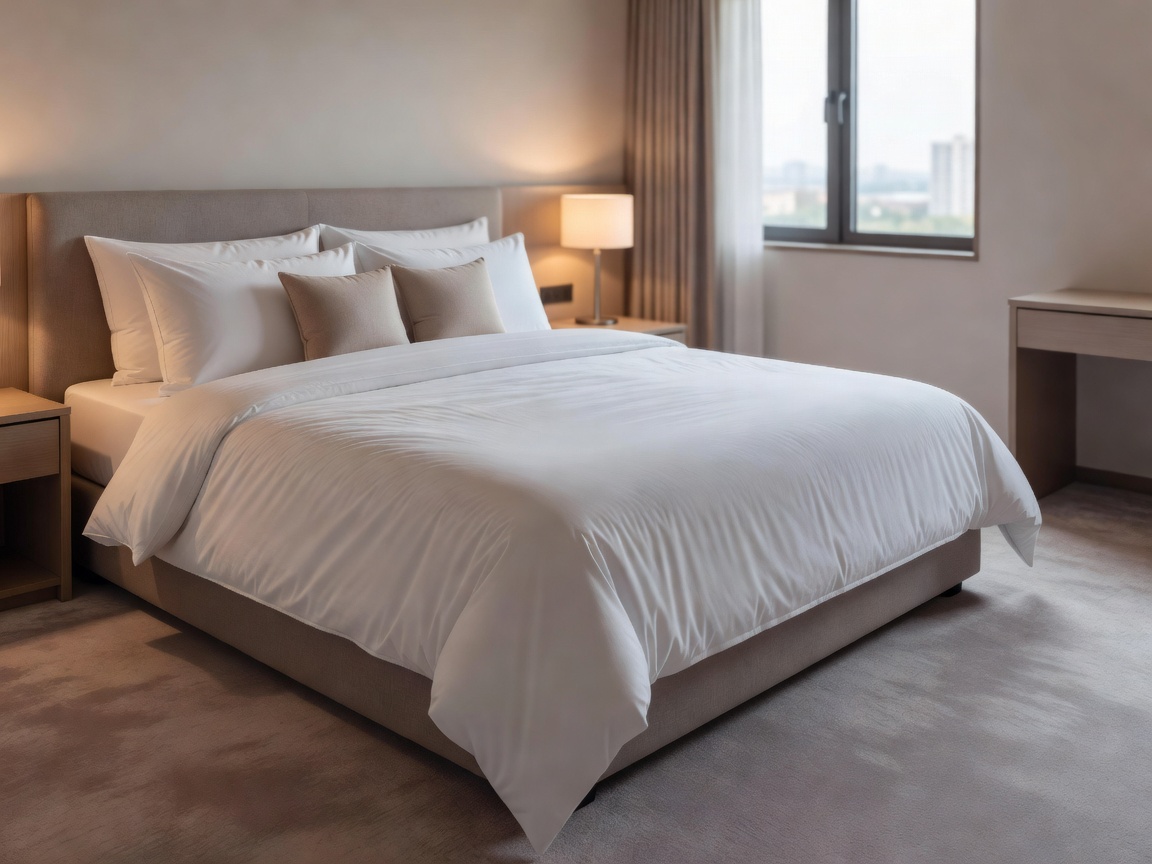 Interior of a comfortable Standard Room with a king bed